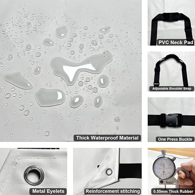 Thick Rubber Apron, Waterproof Apron Butcher Heavy Duty Chemical Resistant Adjustable Work Apron