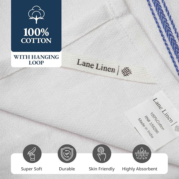 LANE LINEN Kitchen Hand Towels 100% Cotton Absorbent Lint-Free 12 Pack - Image 8