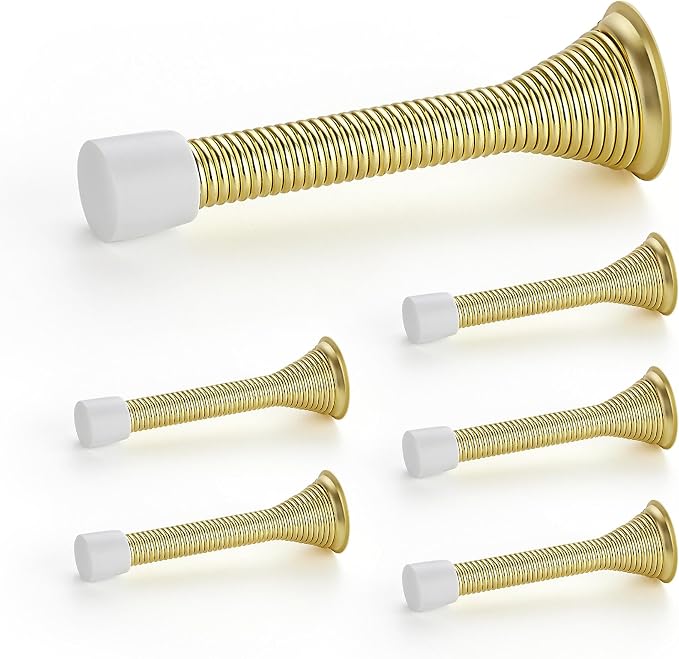 Ravinte Door Stoppers, 6 Pack Gold Spring Door Stops by Ravinte