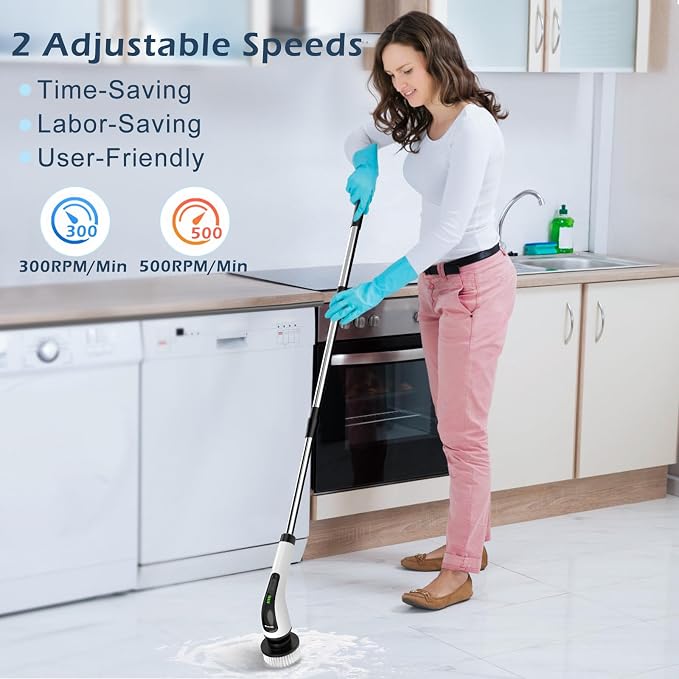 Electric Spin Scrubber, Power Shower Cleaning Brush - Image 5