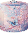 Xoenoiee Butterfly Pink Cherry Blossom Print Pressure Cooker Cover for Kitchen Appliance Dust Cover with Pockets for Rice Cooker Air Fryer Slow Cooker, for 8 Qt Pot