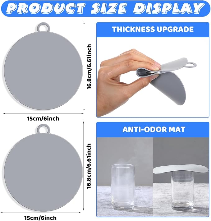 6 Pack Drain Covers for Bugs, 6 X 6 Inch, Anti Odor and Cockroach, Kitchen - Image 2