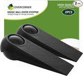 Door Stoppers for Bottom of Door, 2 Pack 3.9", Rubber Door Stopper Wedges by COVERCORNER