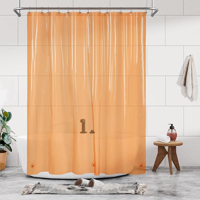 Barossa Design Clear Orange Shower Curtain Liner Standard Size by BarossaDesign