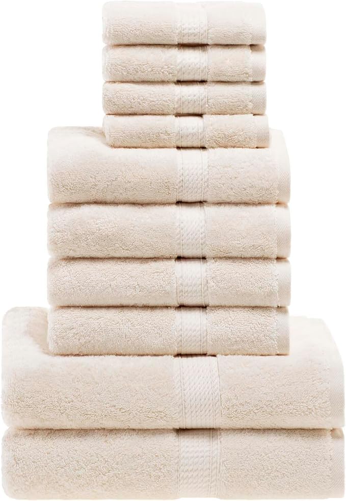 SUPERIOR Egyptian Cotton Ultra Plush & Absorbent, 10 Piece Set, Cream | Quick - Image 2