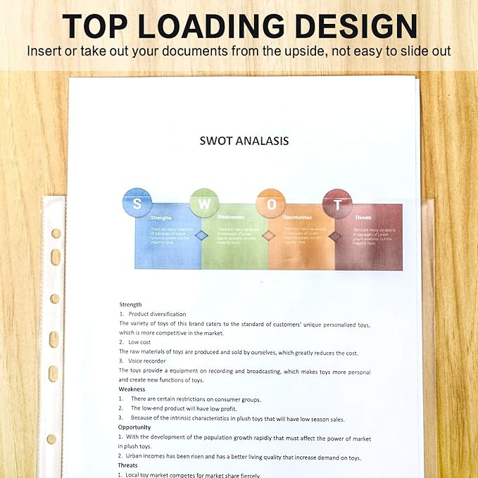 Sheet Protectors, PANDRI 700 Pack Clear Heavy Duty Plastic Page Protectors Sheet Reinforced 11-Hole Fit for 3 Ring Binder Fits Standard 8.5 x 11 Paper, 9.25 x 11.25 Top Loaded, Excluding Acid