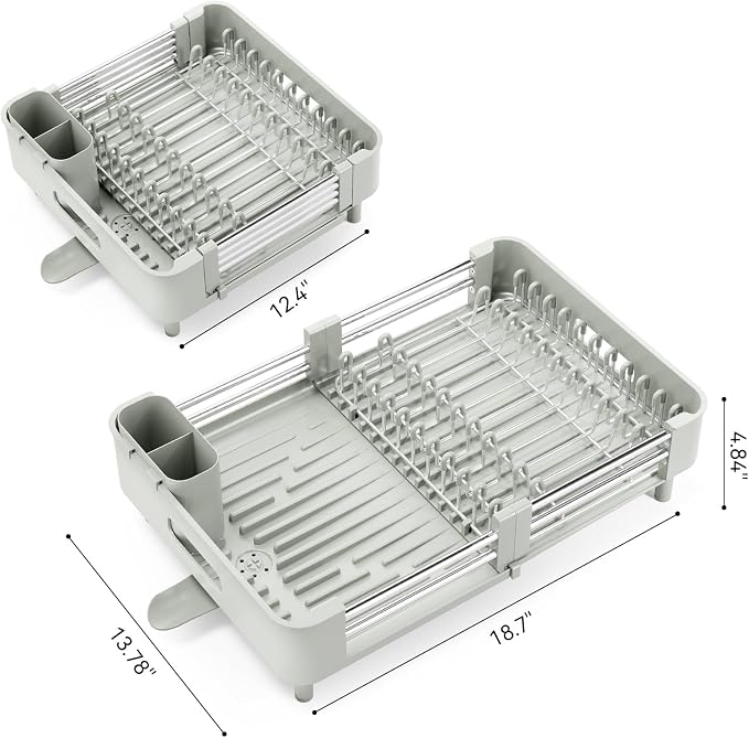 Urackify Extendable Stainless Dish Drying Rack - Image 2
