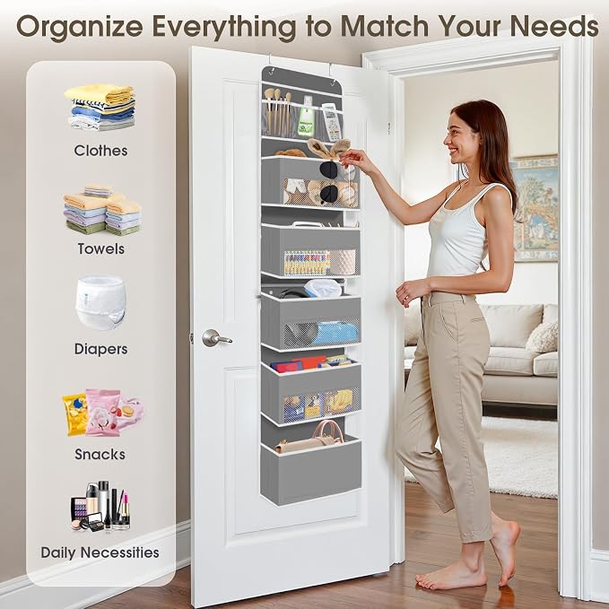 1Pack Over The Door Organizer Large Capacity Hanging Storage Room Organizer - Image 6