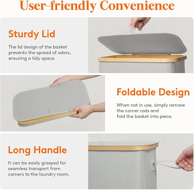 Lifewit 65L Slim Laundry Hamper - Image 5