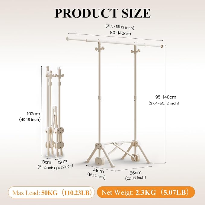 Small Clothes Rack, Foldable Clothing Rack - Image 2
