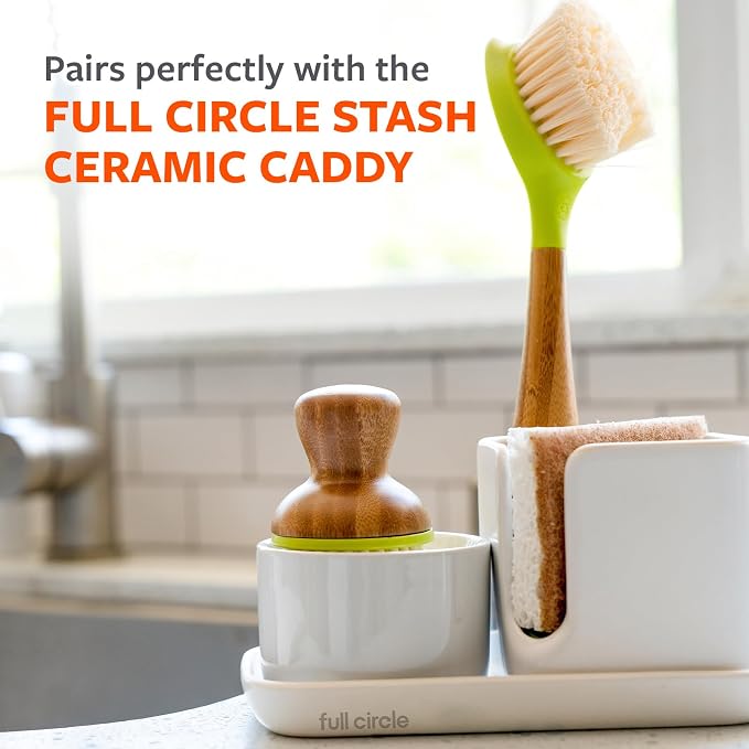 Full Circle Bubbly Palm Brush & Ceramic Soap Dispenser - Image 7