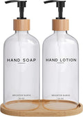 Clear Glass Soap and Lotion Dispenser Set by BrighterBarns