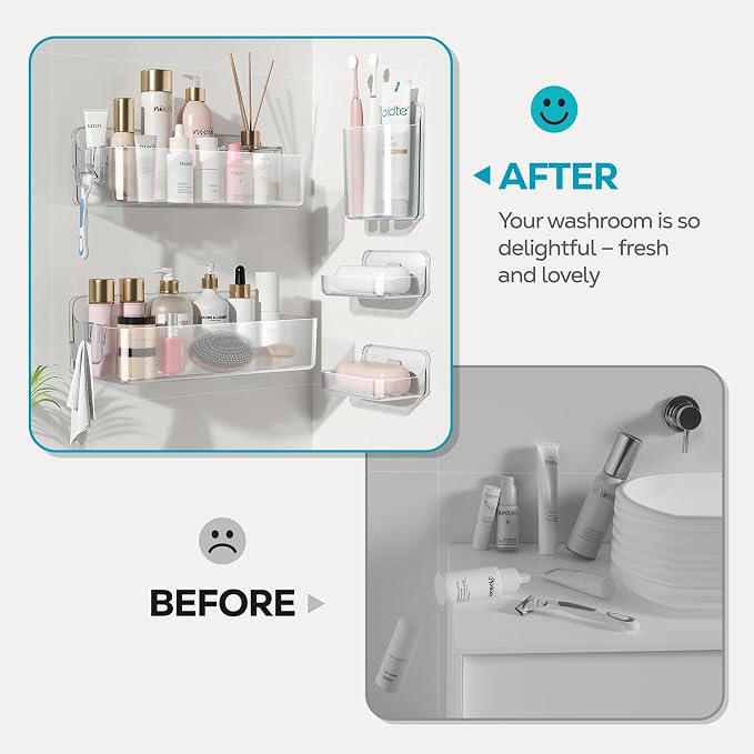 Nieifi Adhesive Shower Shelves, 5 Pieces - Image 8