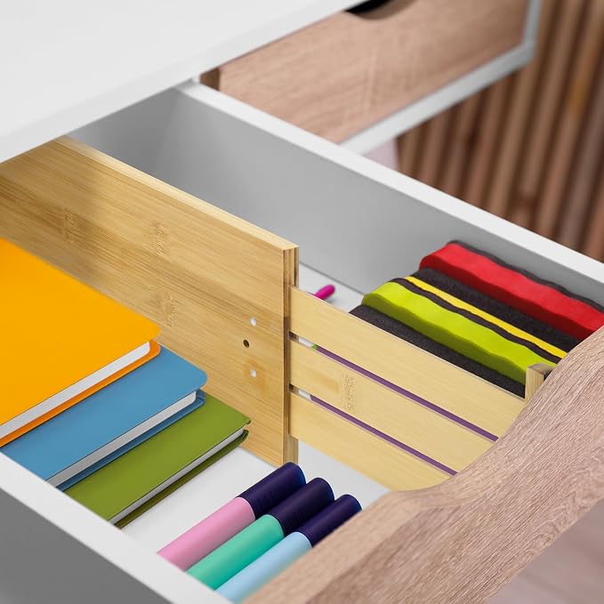DoubleFill 4 Pcs 6 Inch High Drawer Dividers 15"-22" Adjustable Bamboo Drawer - Image 6