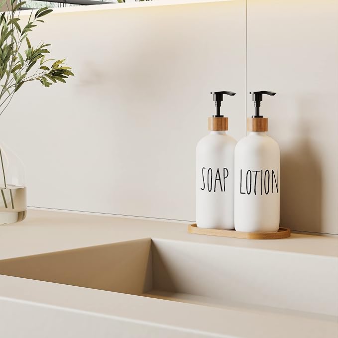 Dish Soap Dispenser for Kitchen, Glass Hand Soap Dispenser, Modern Farmhouse - Image 2
