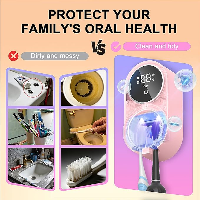Toothbrush Holder and Cleaner Razor Holder/Dryer Light Cleaning and Air Drying - Image 4