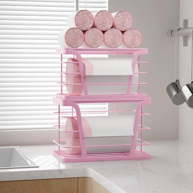 TIDIIABODE 2 Pack Pink Trash Bag Holder - Image 6