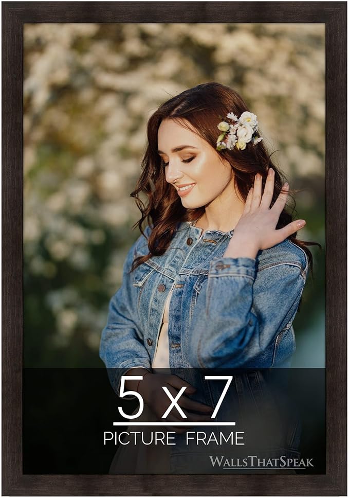 wallsthatspeak 5x7 Photo Frame for Pictures or Artwork, Espresso Brown