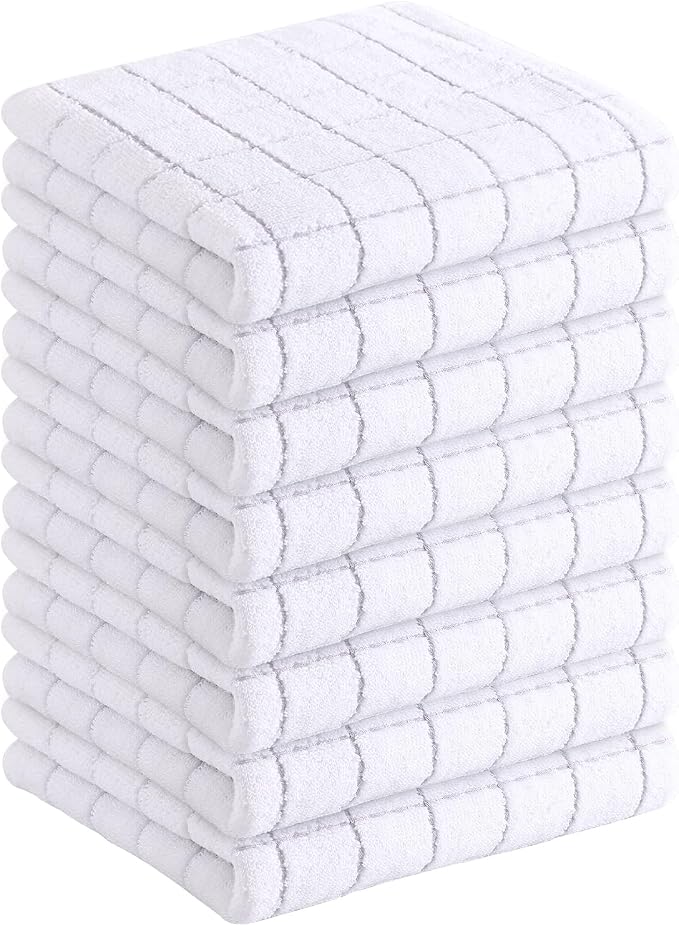 Homaxy 100% Cotton Terry Kitchen Towels, 8 Pack by Homaxy
