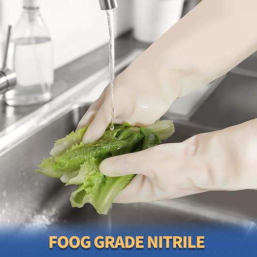 BOOMJOY Nitrile Cleaning Gloves, Long Cuff Dishwashing Gloves Heavy Duty - Image 5