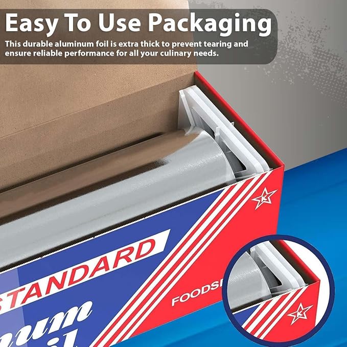 12" x 1000" Standard Aluminum Foil Roll - Image 2