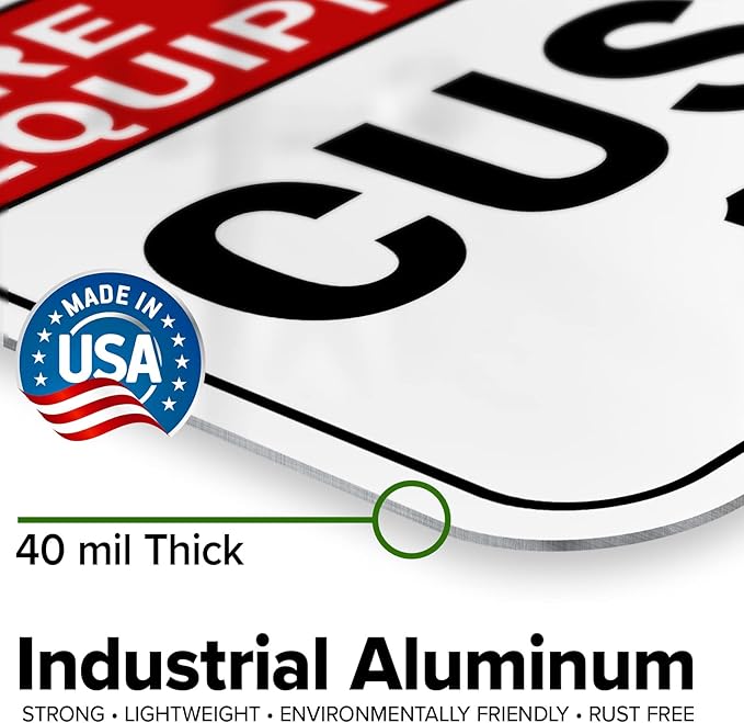 Custom Fire Equipment Sign, Ansi Sign, Osha Compliant, 12x16 Inches, Post Holes, Rust Free .040 Aluminum, Fade Resistant, Indoor/Outdoor Use, Made in USA by My Sign Center