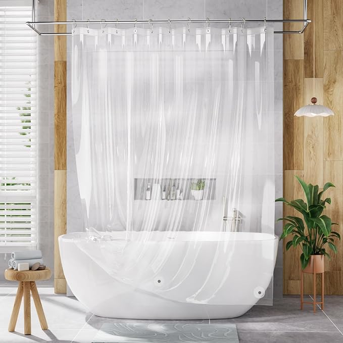 AmazerBath Extra Long Shower Curtain Liner, 72x96 Inches Plastic Shower Curtain - Image 8