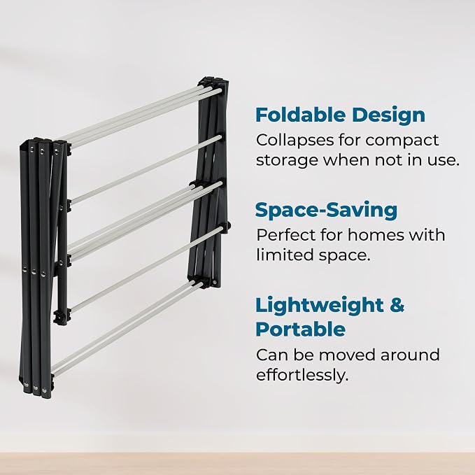 Honey-Can-Do 6-Tier Collapsible Steel Clothes Drying Rack, 24 ft - Image 5