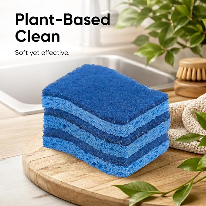 Kitchen Sponges for Washing Dishes, Non-Scratch Cellulose Dish Scrub Sponges - Image 8
