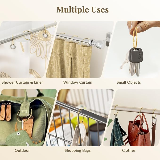 Bathway Shower Curtain Rings, Shower Curtain Hooks Rust Proof Shower Rings - Image 7