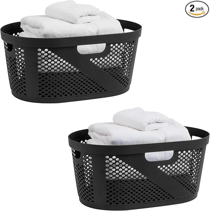 Mind Reader 40L Ventilated Laundry Baskets, Lightweight Clothes Hamper by MindReader