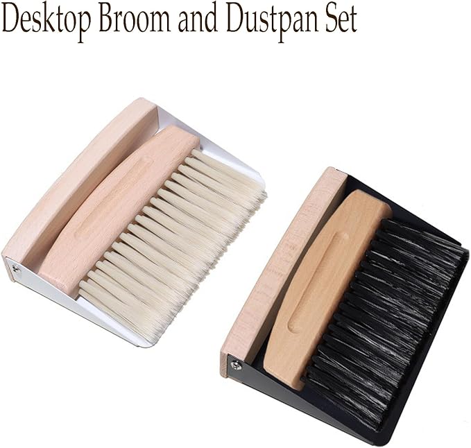 Mini Broom and Dustpan Set Small Metal Dustpan and Brush Set Hand Whisk Broom - Image 4