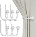 Hion Curtain Holdbacks White 6pcs, Curtain Tiebacks Wall Mounted Hooks | by Hion