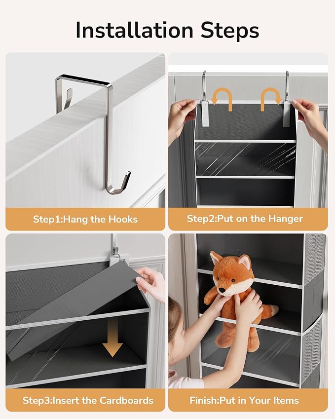 ULG Stuffed Animal Organizer Over the Door, Large Hanging Plush Toy Storage - Image 7
