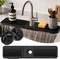 24 Inch Silicone Faucet Mat for Kitchen Sink Splash Guard, W/Sink Baffle | by Unknown