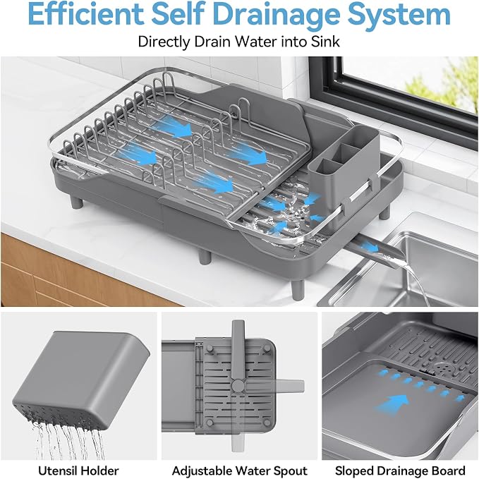 Urackify Expandable Dish Drying Rack - Image 3