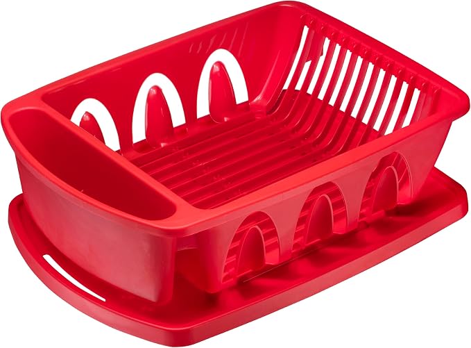 Tribello Sink Dish Drying Rack, Heavy Duty Hard Plastic Sink Set by Tribello
