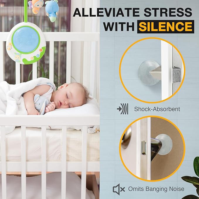 Ducki Wall Protectors - 4 Frosted Glass - Self Adhesive, Reusable Solution for Stopping Wall Damage & Noise from Doors,Refrigerator & More in Your Home or Office -Durable, Shock Absorbent & Discreet