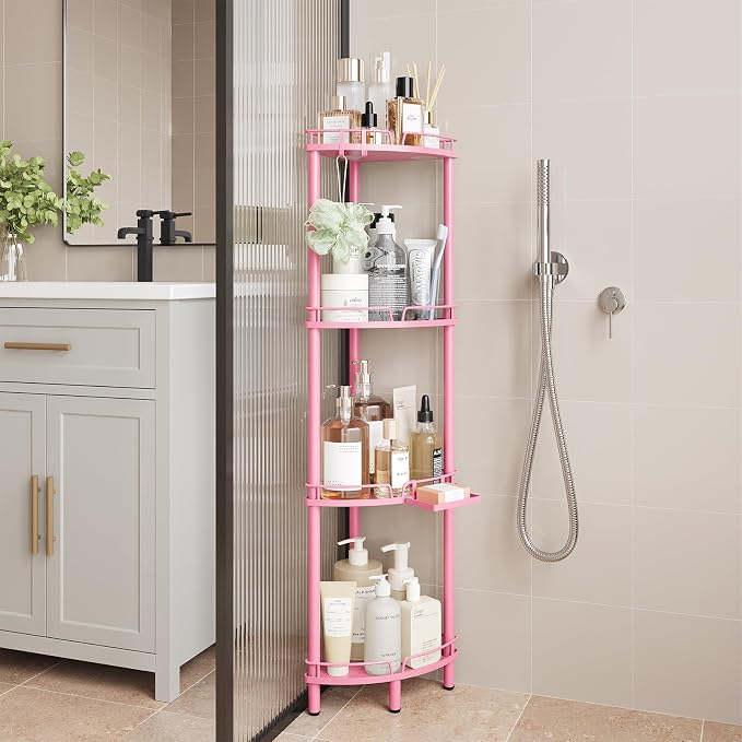 ELYKEN Corner Shower Caddy Standing, 4 Tier Metal Shower Organizer - Image 9