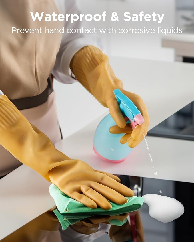 Rubber gloves on dishwashing cleaning 3 or 6 Pairs, Kitchen dish gloves - Image 4