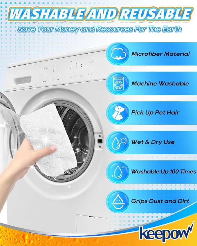 KEEPOW 4 Pack Floor Mop Towel for Floor Cleaning, Cuban Mop Cloth, Highly - Image 6
