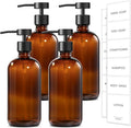 GMISUN Amber Glass Soap Dispenser, 4 Pack Bathroom Hand Soap Dispensers by GMISUN
