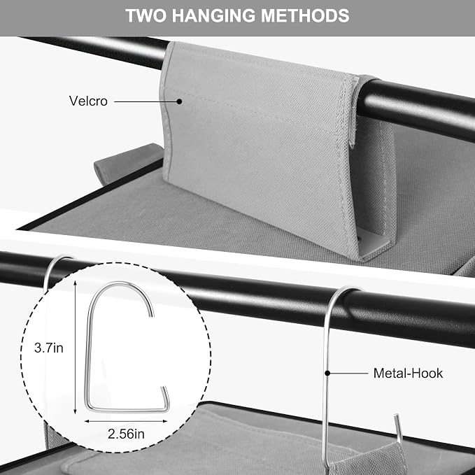 Fixwal Weekly Kids Clothes Organizer 6-Shelf Hanging Closet Storage Grey | - Image 4