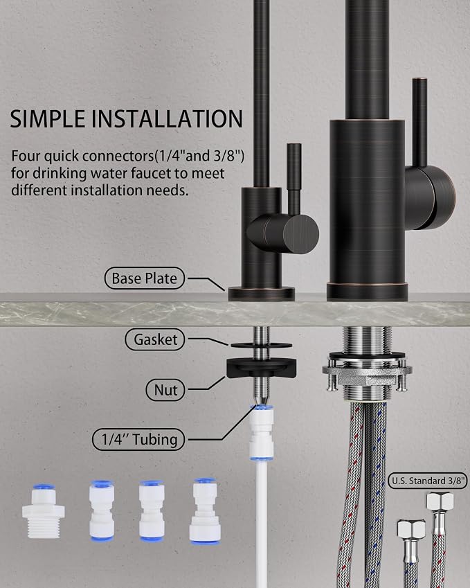 Kitchen Faucet and Water Filter Faucet: Stainless Steel Kitchen Sink Faucet - Image 8