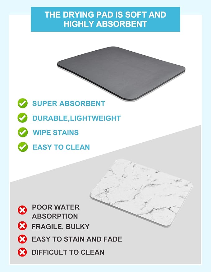 Dish Drying Mat for Kitchen Counter, 17x31.5 Pad - Image 3