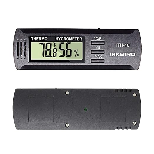 Inkbird ITH-10 Digital Thermometer and Hygrometer Temperature Humidity Monitor for Aging Box Guitar Ukulele