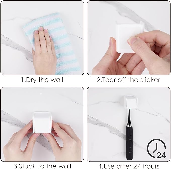 2 PCS Toothbrush Holder Wall Mounted - Image 5