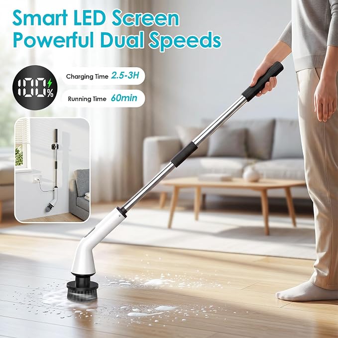 Electric Spin Scrubber for Bathroom, Power Cleaning Brush - Image 2