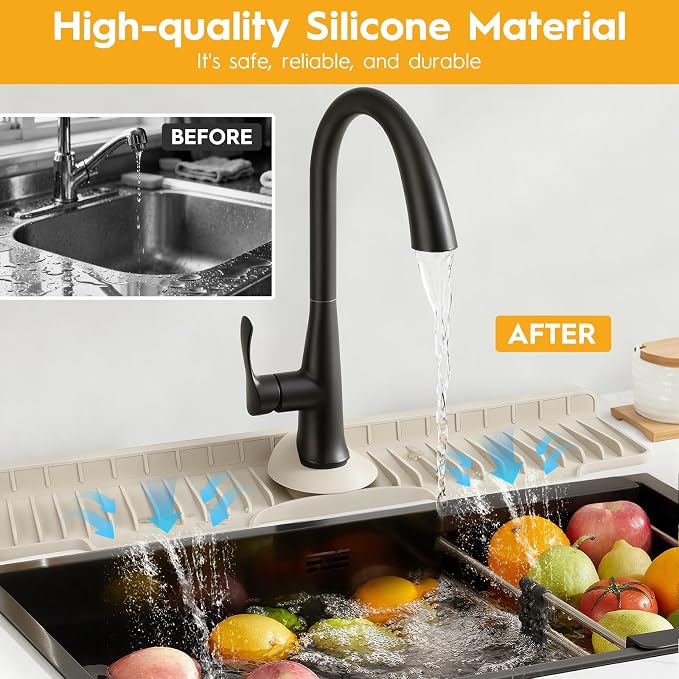 16" Silicone Faucet Mat for Kitchen Sink of The Lastest, Kitchen Sink Water - Image 4