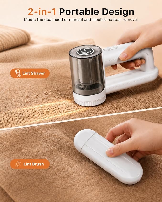 Fabric Shaver Rechargeable, 9500RPM Electric Lint Remover - Image 4